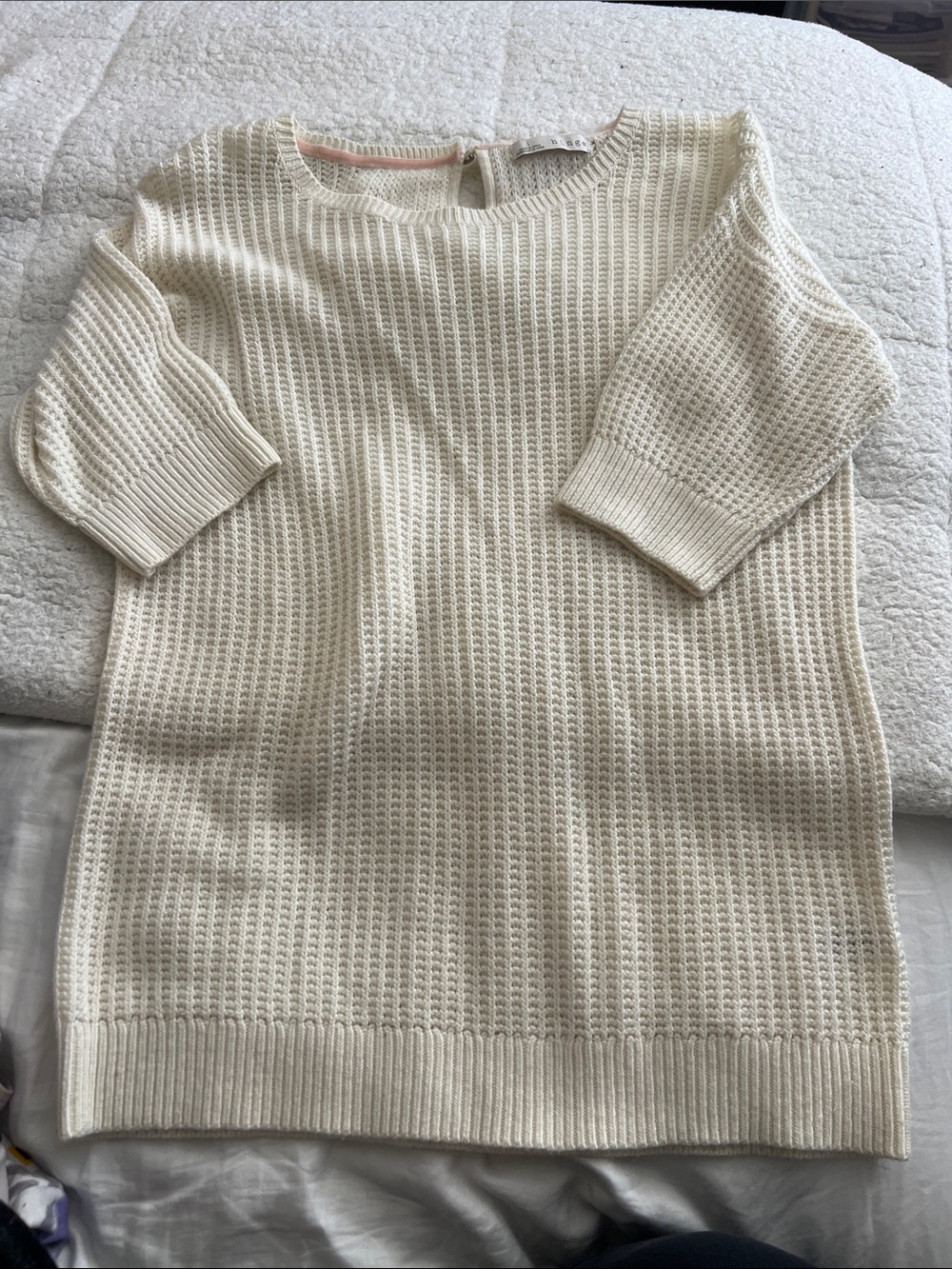 Hinge Women’s Cream Knit Sweater size L
